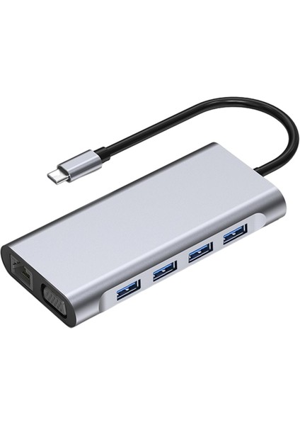 11 In 1 USB C Hub 4 USB 3.0 MacBook Pro Hp Xps Tip C Cihazları Için Portlar (Yurt Dışından)