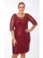 Büyük Beden 3676 Bordo Ara Boy Abiye Elbise 2