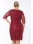 Büyük Beden 3676 Bordo Ara Boy Abiye Elbise 5
