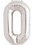 Gümüş Renk 0 Rakam Folyo Balon 34 Inç 76 cm 1 Adet 1