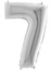 Gümüş Renk 7 Rakam Folyo Balon 40 Inç 100 cm 1