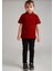 Unisex Bordo Polo Yaka Kısa Kol Lakost T-Shirt 1