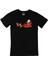 Noel Baba ve Geyikli Yılbaşı Siyah T-Shirt 1