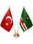 Masaüstü Çeçenistan Içkerya Bayrağı Türk Bayrağı Ikili Pirinç Direk Masa Bayrak Seti 1
