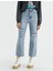 Yüksek Bel Yırtık Pamuklu Kot Pantolon - Straight Jean 3