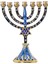 Hanuka Menorah Mücevherli Aksan ile Bejeweled Şamdanlar Mumluk Yeşil (Yurt Dışından) 1