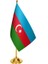 Masa Üstü Azerbaycan Bayrağı + Pirinç Direk Masa Bayrak Seti 1