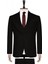 6 Drop Slim Fit Siyah Yelekli Düz Takım Elbise 2