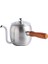 Paslanmaz Çelik 500ml Ahşap Saplı Kahve Çay Su Isıtıcısı - Gümüş (Yurt Dışından) 2