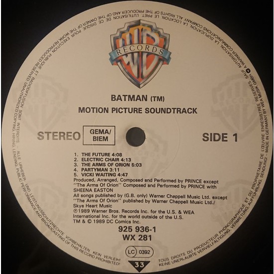 Prince - Batman (Motion Picture Soundtrack) Fiyatı