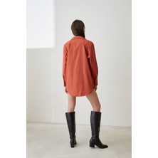 Lime Moda Oversize Gömlek-Kiremit