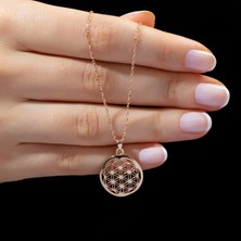 Tek Tarzım Takı Yaşam Çiçeği Gümüş Kolye