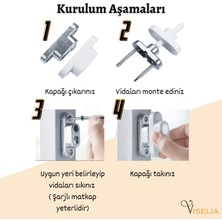 Pencere Emniyet Kilidi Çocuk Hırsız Kilidi Halatlı Pvc 5 Adet