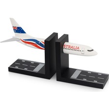 Zekupp Boeing 737-800 1/100 Ölçekli Avusturalya Temalı Maket Uçak Kitap Tutucu