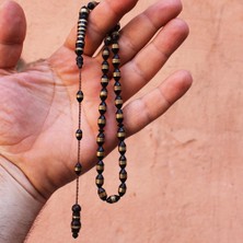 Tesbih Pasajı Pirinç Sarma Işlemeli Siyah Kuka Tesbih