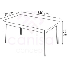 Canisa Concept Ada Serisi ,  80X130 Sabit Mutfak Masası , Yemek Masası