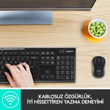 Logitech MK270 Kablosuz USB Alıcılı Türkçe Q Klavye Mouse Seti - Siyah