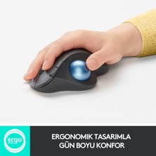 Logitech ERGO M575 Kablosuz İztopu Özellikli Konforlu Ergonomik Mouse - Siyah