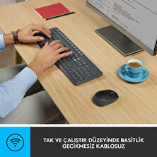 Logitech MK235 USB Kablosuz Türkçe Klavye Mouse Seti - Siyah