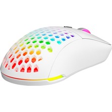 Rampage FURYZ 16000 DPI 3335 Sensör 2.4G ve Type C Beyaz 1 MS Tepki Süresi Hareket Sensörlü RGB Ledli Gaming Mouse
