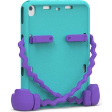 Case 4U Apple iPad 10.2 2021 (9.Nesil) Kılıf Eva Yumuşak Köpük Boxer Standlı Çocuklar Için Kids Tablet Kılıfı Açık Mavi