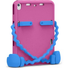 Case 4U Apple iPad 10.2 2021 (9.Nesil) Kılıf Eva Yumuşak Köpük Boxer Standlı Çocuklar Için Kids Tablet Kılıfı Koyu Pembe