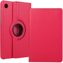 Case 4U Lenovo M10 TB-X306F Kılıf Uyku Modlu 360 Derece Dönebilen Standlı Tablet Kılıfı Koyu Pembe