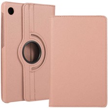 Case 4U Lenovo M10 TB-X306F Kılıf Uyku Modlu 360 Derece Dönebilen Standlı Tablet Kılıfı Rose Gold