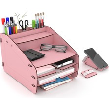 Design OTTO Medium Modest - 6 Renk - A4 Evrak Rafı Masaüstü Organizer Düzenleyici Pembe