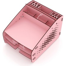 Design OTTO Medium Hexa - 6 Renk - A4 Evrak Rafı Masaüstü Organizer Düzenleyici Pembe