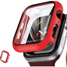 MI7A Apple Watch 40 mm Uyumlu Ekran ve Kasa Koruyucu Kılıf Sert Pc Kırmızı