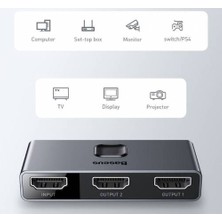Baseus 4K 60Hz Çift Yönlü 3 Port HDMI Çoğaltıcı Hub (Ps4, Tv, Monitör)