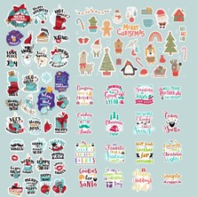 Sticker Master 100 Adet Yılbaşı Christmas Graffiti Jdm Araba Stickers Motor Bisiklet Laptop Sticker Etiket Çıkartma Oto Motor Pc Etiket