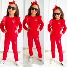 Yaren Kids Kız Çocuk Deri Fırfır Detay Alt Üst Takım