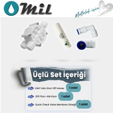 Mil Su Su Arıtma Cihazı Için Membran Yenileme Seti (Quick Check Valve-Shut Off-Flow)