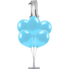 Dipak Mavi / Gümüş Renk 1 Yaş Balon Standı