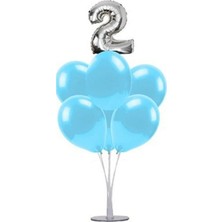 Dipak Mavi / Gümüş Renk 2 Yaş Balon Standı