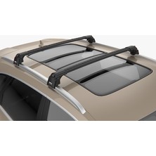 Turtle Air-2 Black Kit, Fiat Egea Station Wagon İçin Tavan Taşıyıcı Ara Atkı Seti, Siyah, Port Bagaj, Kayak, Bisiklet Taşıyıcı