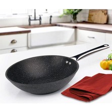 Falez Black Line Granit Döküm 28 cm. Wok Tava