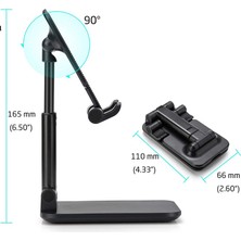 Tianyeda Ayarlanabilir Cep Telefonu Standı - Siyah (Yurt Dışından)