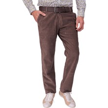 Daniel Voi Kadife Bej Erkek Regular Fit Yandan Cepli Pantolon