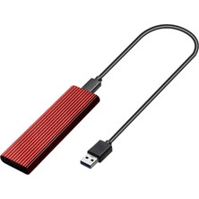 Flameer Ngff M.2 Sata SSD USB 3.0 Harici Alüminyum Muhafaza Kılıfı B / B + M Tuş Kırmızı (Yurt Dışından)