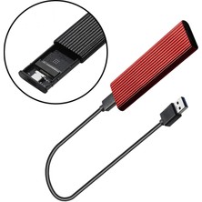 Flameer Ngff M.2 Sata SSD USB 3.0 Harici Alüminyum Muhafaza Kılıfı B / B + M Tuş Kırmızı (Yurt Dışından)