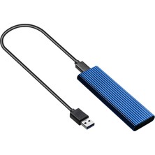 Flameer Ngff M.2 Sata SSD USB 3.0 Harici Alüminyum Muhafaza Kılıfı B / B + M Key Mavi (Yurt Dışından)