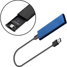 Flameer Ngff M.2 Sata SSD USB 3.0 Harici Alüminyum Muhafaza Kılıfı B / B + M Key Mavi (Yurt Dışından)