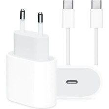 Doozy Apple iPad Uyumlu Air 4 A2324 A2072 A2325 A2316 Şarj Aleti 18W Adaptör + Usb-C - Usb-C Kablo