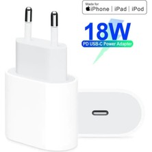 Doozy Apple iPad Uyumlu Air 4 A2324 A2072 A2325 A2316 Şarj Aleti 18W Adaptör + Usb-C - Usb-C Kablo