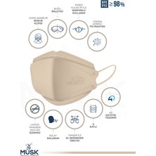 Musk KF94 Kore Tipi Ffp2 Maske Krem Renk 10 Adet