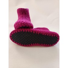 Handmade El Örgüsü Kadın Fuşya Ev Botu