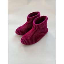 Handmade El Örgüsü Kadın Fuşya Ev Botu